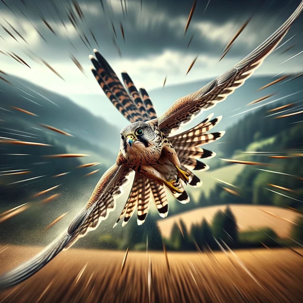 Dreaming of falcon in full flight