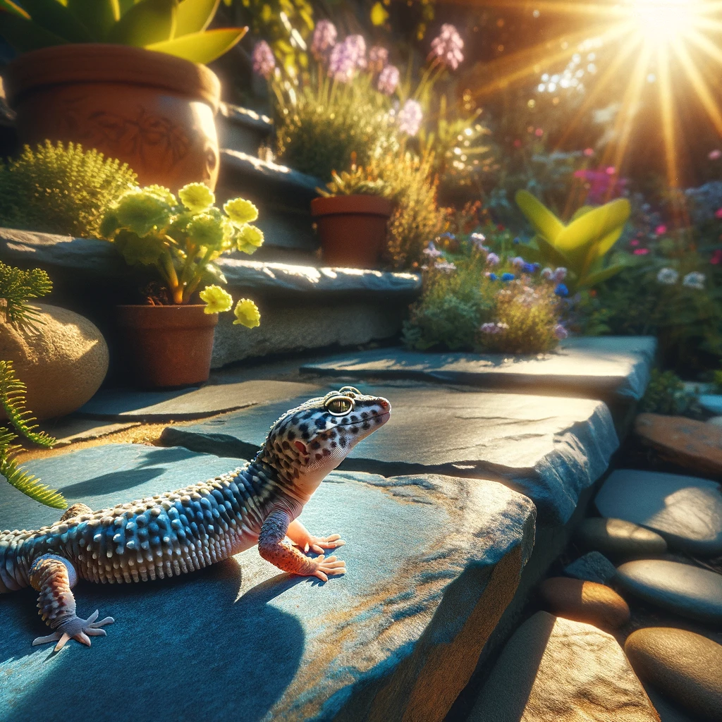 Dreaming of a lizard sunning itself on a stone step