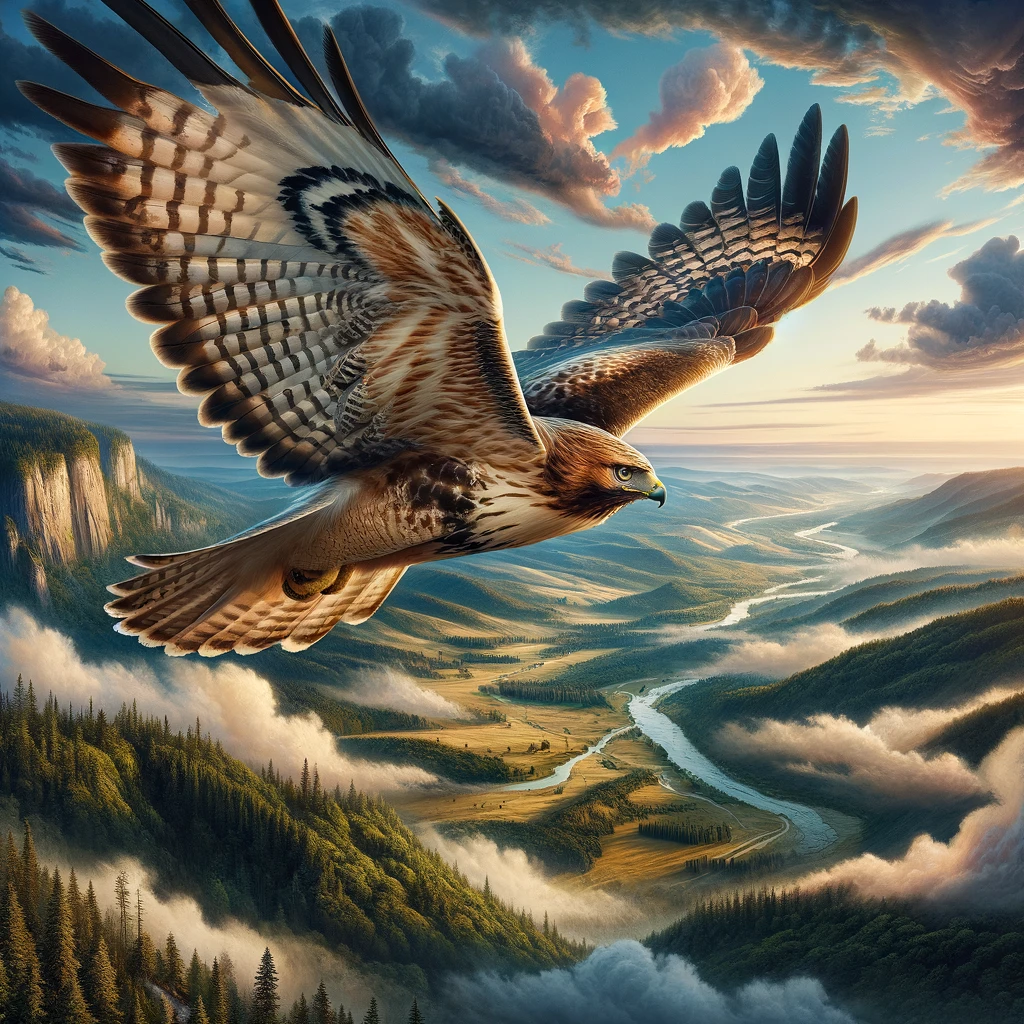 Dreaming of a hawk soaring high above