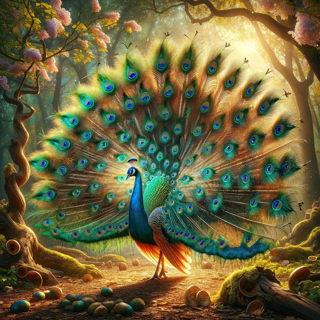 Dreaming of peacock with feathers up