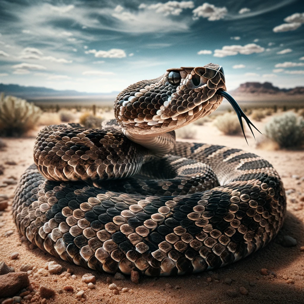 Dreaming of a rattlesnake coiled in the desert
