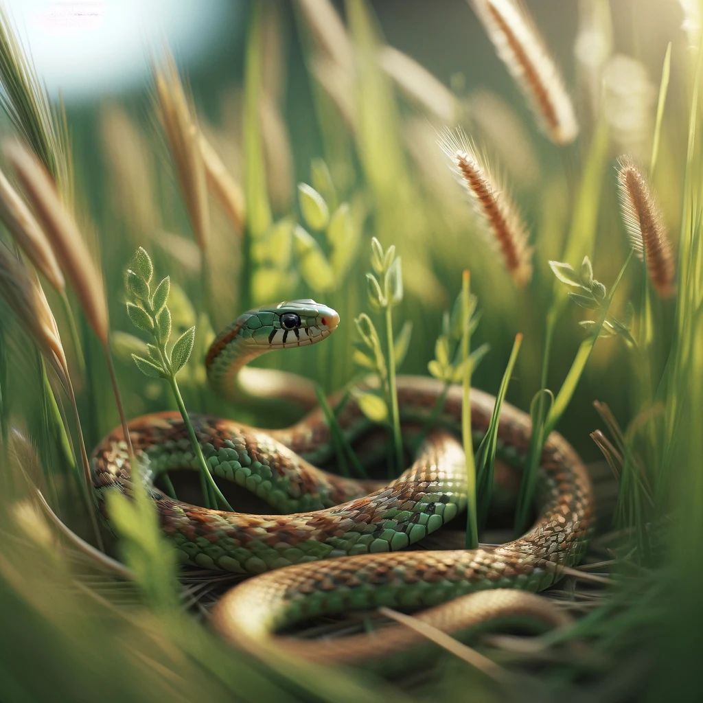 Dreaming of a snake coiled in the grass