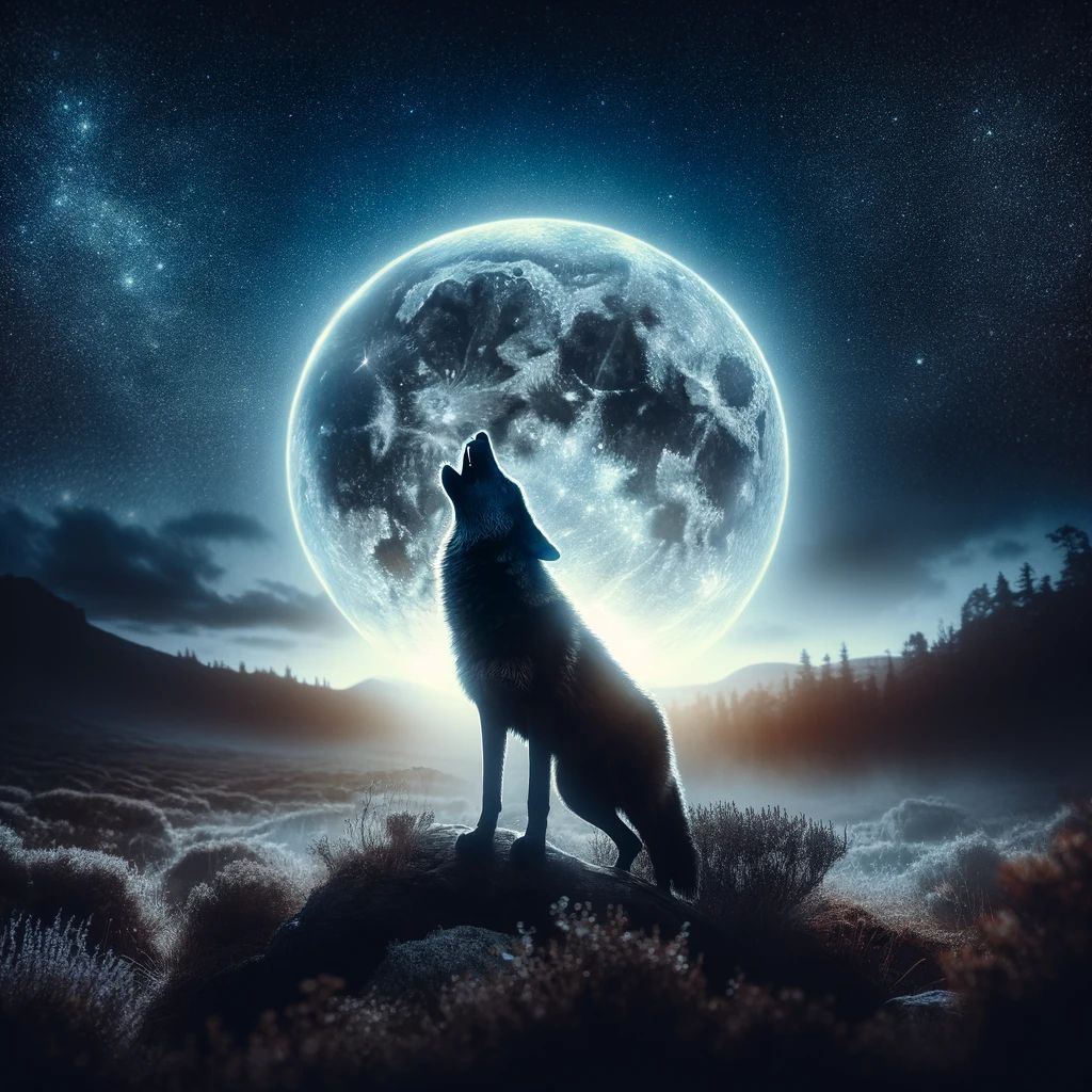 Dreaming of a lone wolf howling at the moon